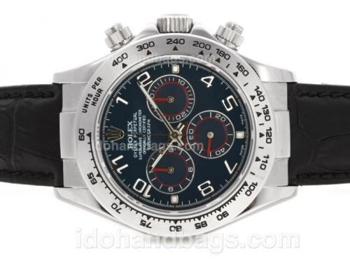 Rolex Daytona Chronograph Swiss Valjoux 7750 Movement with Blue Dial-Number Markers 38125