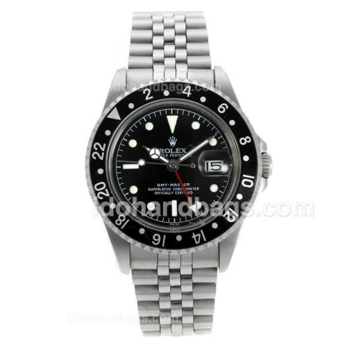Rolex GMT-Master Swiss ETA 2836 Movement Vintage Edition with Black Dial and Bezel-White Marking 126786