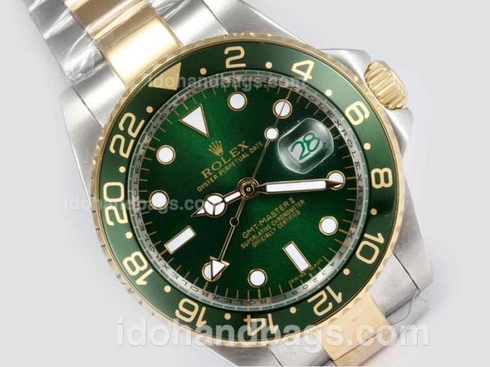 Rolex GMT-Master II Automatic Two Tone with Green Dial 15219