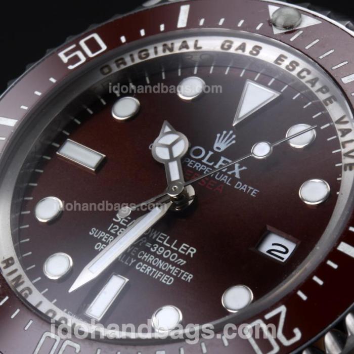 Rolex Sea-Dweller Deepsea Automatic Brown Ceramic Bezel with Brown Dial S/S(Gift Box is Included) 187496
