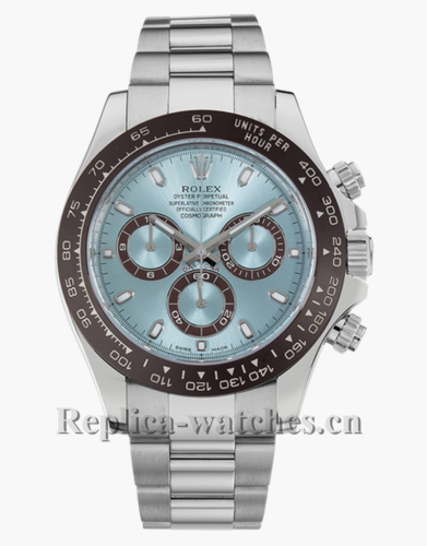 Rolex Daytona Swiss Replica 7750 Movement Ice Blue Dial Platinum Watch 116506