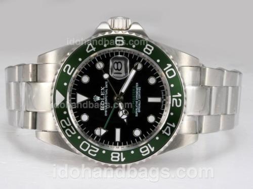 Rolex GMT-Master II Automatic Working GMT Green Bezel with Black Dial 14369