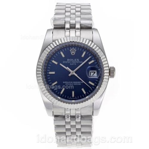Rolex Datejust Automatic Stick Markers with Blue Dail S/S-Sapphire Glass 61235