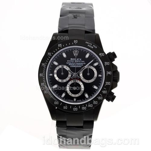 Rolex Daytona Chronograph Swiss Valjoux 7750 Movement Full PVD Stick Markers with Black Dial 87170