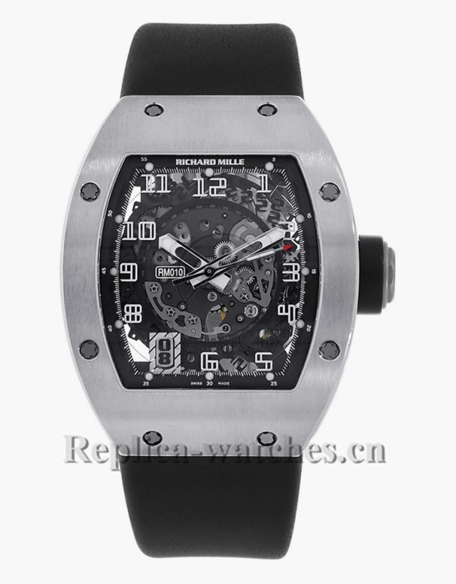 Replica Richard Mille White Gold Skeletonised Automatic Mens Watch RM010