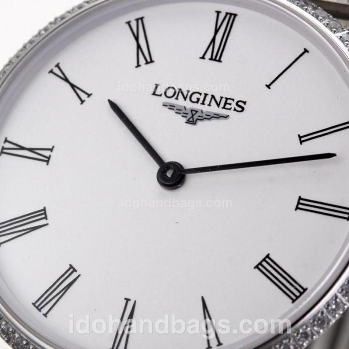 Longines La Grande Classique Diamond Bezel with White Dial S/S-Sapphire Glass 63015