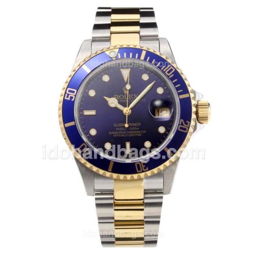 Rolex Submariner Swiss ETA 3135 Automatic Movement Two Tone Blue Bezel with Blue Dial-Sapphire Glass 204118
