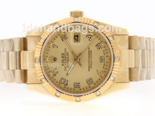 Rolex Datejust Automatic Full Gold with Golden Dial-Number Marking 23376