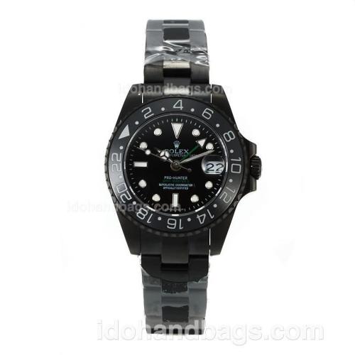 Rolex GMT-Master II Automatic Full PVD Ceramic Bezel with Black Dial-Sapphire Glass 72411