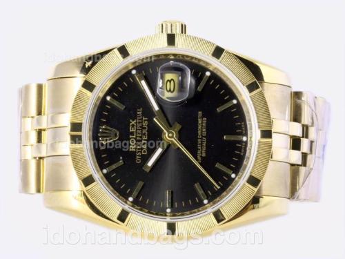 Rolex Datejust Automatic Full Gold with Black Dial 23362