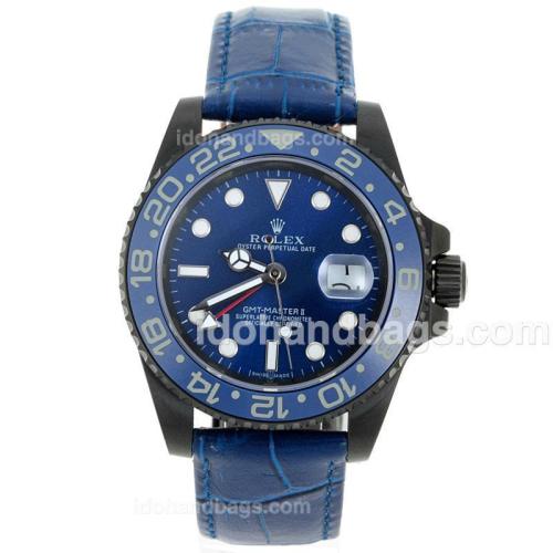 Rolex GMT-Master II Automatic PVD Case Ceramic Bezel with Blue Dial-Sapphire Glass 72405