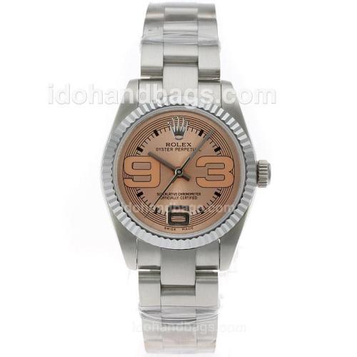 Rolex Air-King Oyster Perpetual Swiss ETA 2836 Movement with Champagne Dial S/S-Mid Size 71756