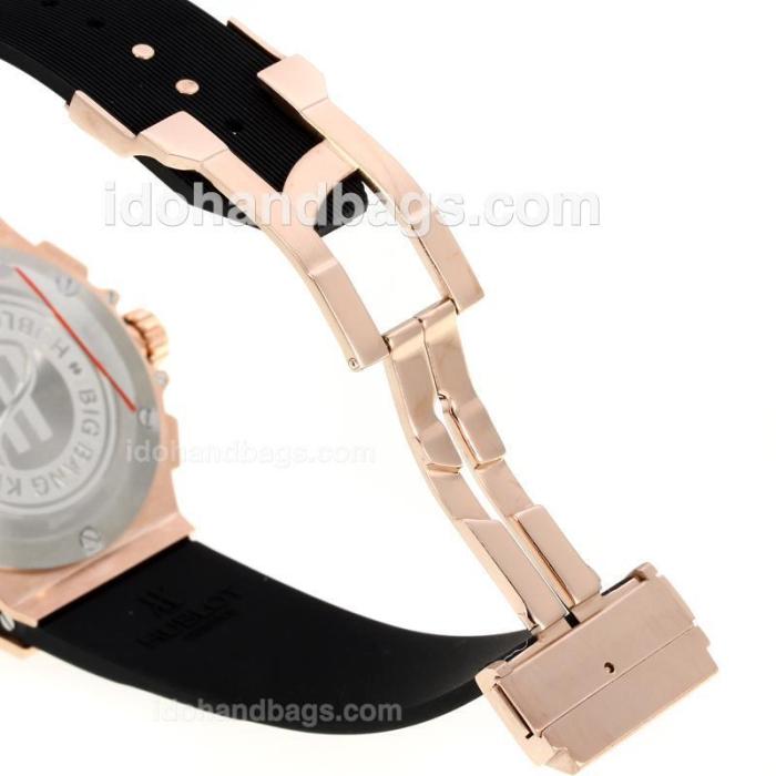 Hublot Big Bang King Working Chronograph Rose Gold Case PVD Bezel with Black Dial-Rubber Strap 146756