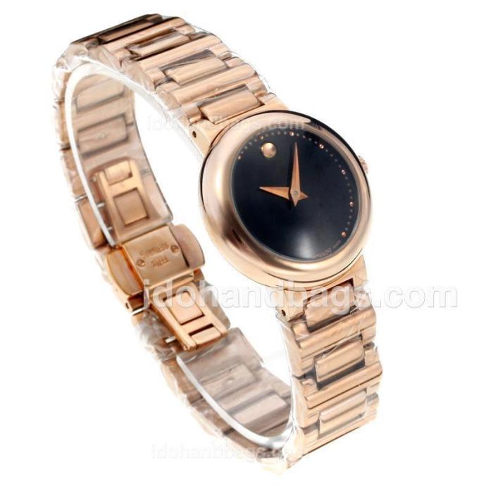 Movado Fiero Full Rose Gold with Black Dial 189084
