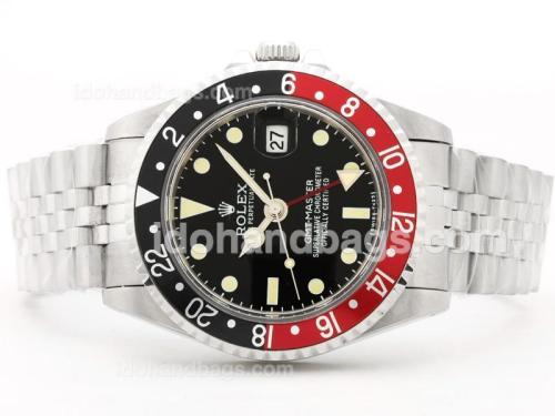 Rolex Vintage GMT SS Black / Red Bezel With Jubilee Bracelet-Same Structure As Swiss ETA Version-High Quality 31906