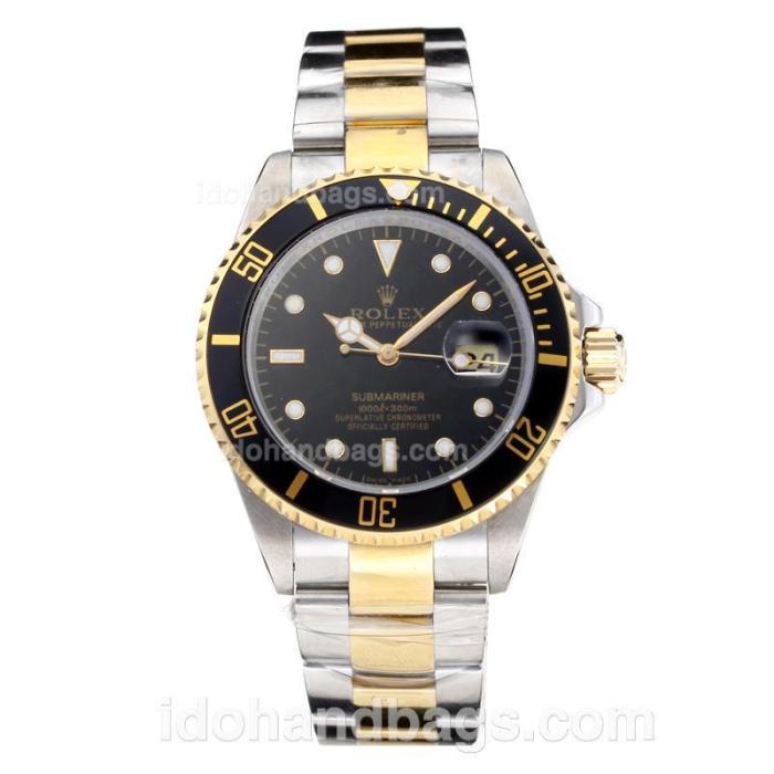 Rolex Submariner Swiss ETA 2836 Movement 14K Wrapped Gold -Two Tone Case with Black Dial 53321