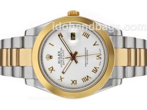 Rolex Datejust II Automatic Two Tone Roman Markers with White Dial 48509