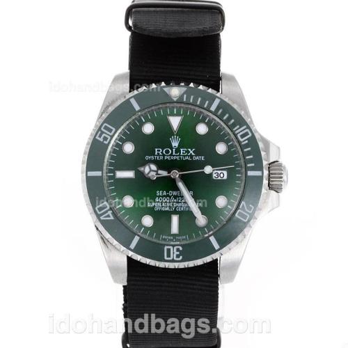 Rolex Sea-Dweller Automatic Green Ceramic Bezel and Dial with Nylon Strap-Sapphire Glass 119210