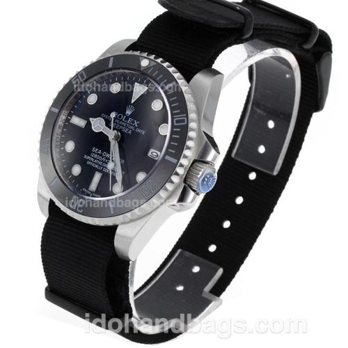 Rolex Sea-Dweller Automatic Black Ceramic Bezel and Dial with Nylon Strap-Sapphire Glass 119212