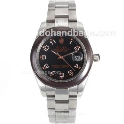 Rolex Datejust II Automatic Ceramic Bezel Number Markers with Black Dial-S/S 102102