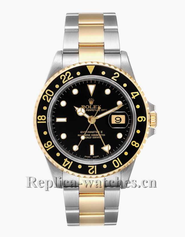Replica Rolex GMT-Master II 16713LN stainless steel case Black Dial 40mm mens watch