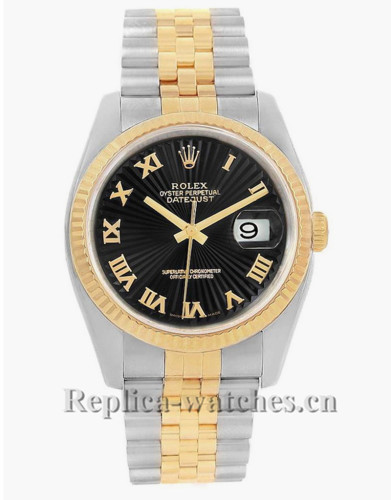 Replica Rolex  Datejust II 116333 Stainless Steel Case Black Dial 41mm Men's Watch