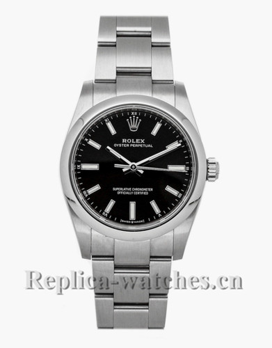 Replica Rolex Oyster Perpetual 124200 Stainless steel case Black Dial 34mm Mens Watch 