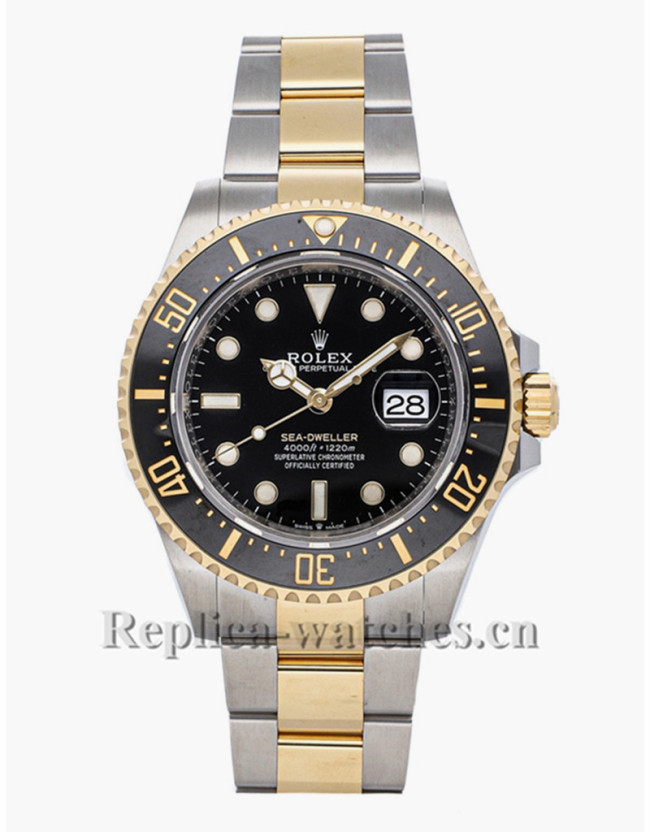 Replica Rolex Sea Dweller 126603 automatic stainless steel case black dial 43mm mens watch