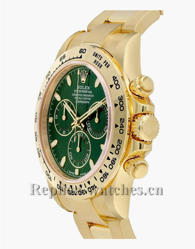 Replica Rolex Cosmograph Daytona 116508 Yellow Gold Case Green Dial 40mm Men's Watch