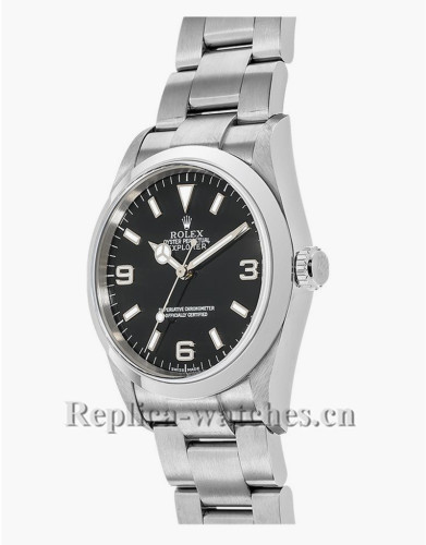 Replica Rolex Explorer 114270 Stainless Steel Case Black Dial 36mm Men's Watch 