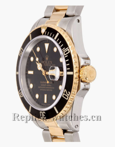 Replica Rolex Submariner Date 16613LN Steel Oyster Bracelet Black Dial Men's Watch