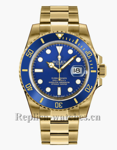 Replica Rolex Submariner Date 126618LB  Yellow Gold Oyster Bracelet Blue Dial 41mm Men's Watch 