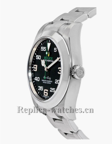 Replica Rolex Oyster Perpetual Air-King 116900 Steel Oyster Bracelet Black Dial 40mm Men's Watch