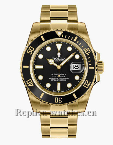 Replica Rolex Submariner Date 126618LN Black Dial Yellow Gold 41mm Men's Watch 