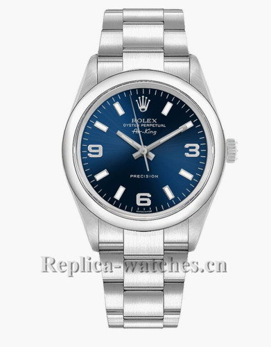 Replica Rolex Oyster Perpetual 14000  Air King Blue Dial 34mm Unisex Watch 