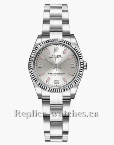 Replica Rolex Oyster Perpetual 176234  Steel Oyster Bracelet Silver Dial 26mm Lady's Watch 