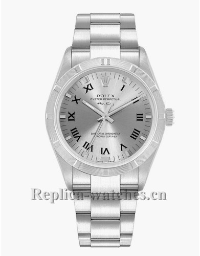Replica Rolex Oyster Perpetual 14010 Air-King Steel Silver Dial 34mm Lady 's Watch