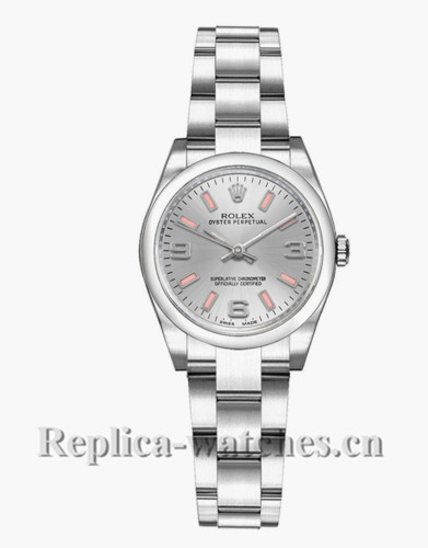 Replica Rolex Oyster Perpetual 176200 Stainless Steel Case Silver Dial 26mm Women's Watch