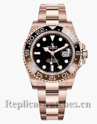 Replica Rolex GMT-Master II 126715CHNR Root Beer Rose Gold Black Dial 40mm Mens watch