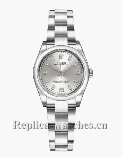Replica Rolex Oyster Perpetual 176200 Oyster Bracelet Silver Dial 26mm Luxury Lady's Watch 
