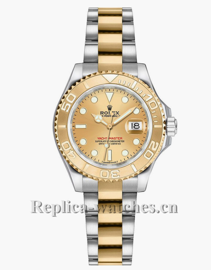 Replica Rolex Yacht Master 169623 Oyster Bracelet 29mm Champagne Dial Lady's Watch 