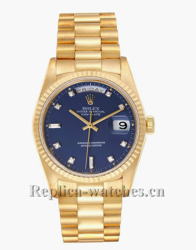 Replica Rolex President Day-Date 18238 36mm Blue with purple hew dial  Mens Watch