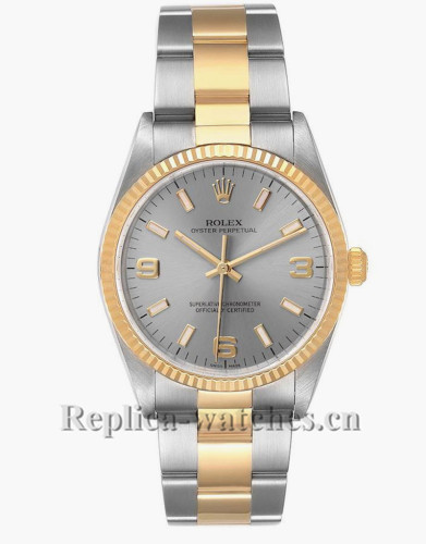 Replica Rolex Oyster Perpetual 14233 Stainless steel  case Slate 34mm Dial Mens Watch