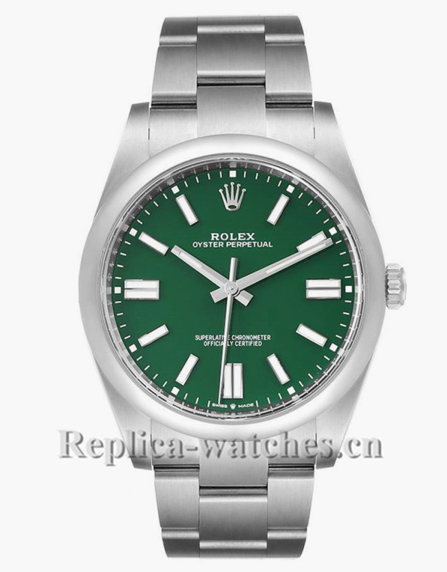 Replica Rolex Oyster Perpetual 124300  Stainless steel case 41mm Green Dial Mens Watch