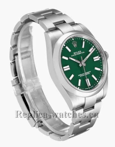 Replica Rolex Oyster Perpetual 124300  Stainless steel case 41mm Green Dial Mens Watch