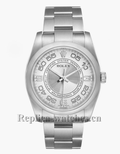 Replica Rolex Oyster Perpetual 116000 Stainless steel case 36mm Silver Concentric Dial Mens Watch