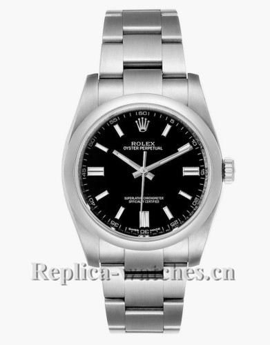 Replica Rolex Oyster Perpetual 116000 Stainless steel case 36mm Black Dial Mens Watch
