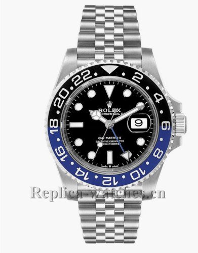 Replica Rolex GMT Master II 126710  Black Blue Batman Jubilee 40mm Black lacquer dial Mens Watch Unworn