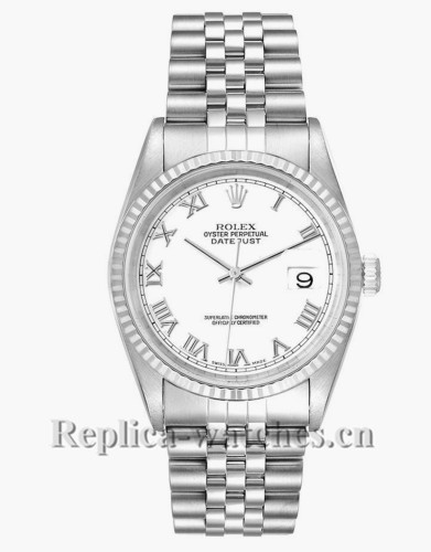 Replica Rolex Datejust 16234 Steel White Gold White Dial 36mm Jubilee Bracelet Mens Watch