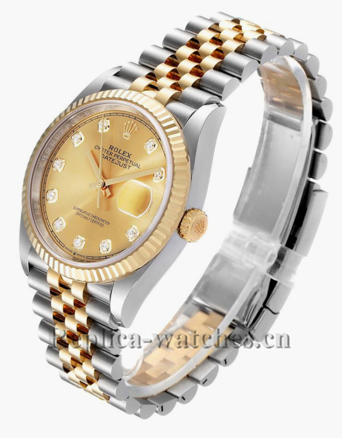 Replica Rolex Datejust 126233 Stainless steel 36mm Champagne Diamond Dial Mens Watch
